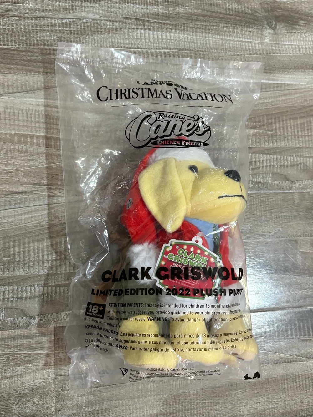 !NEW RARE! Raising Canes Clark Griswold Plush Dog Christmas Vacation Limited Ed